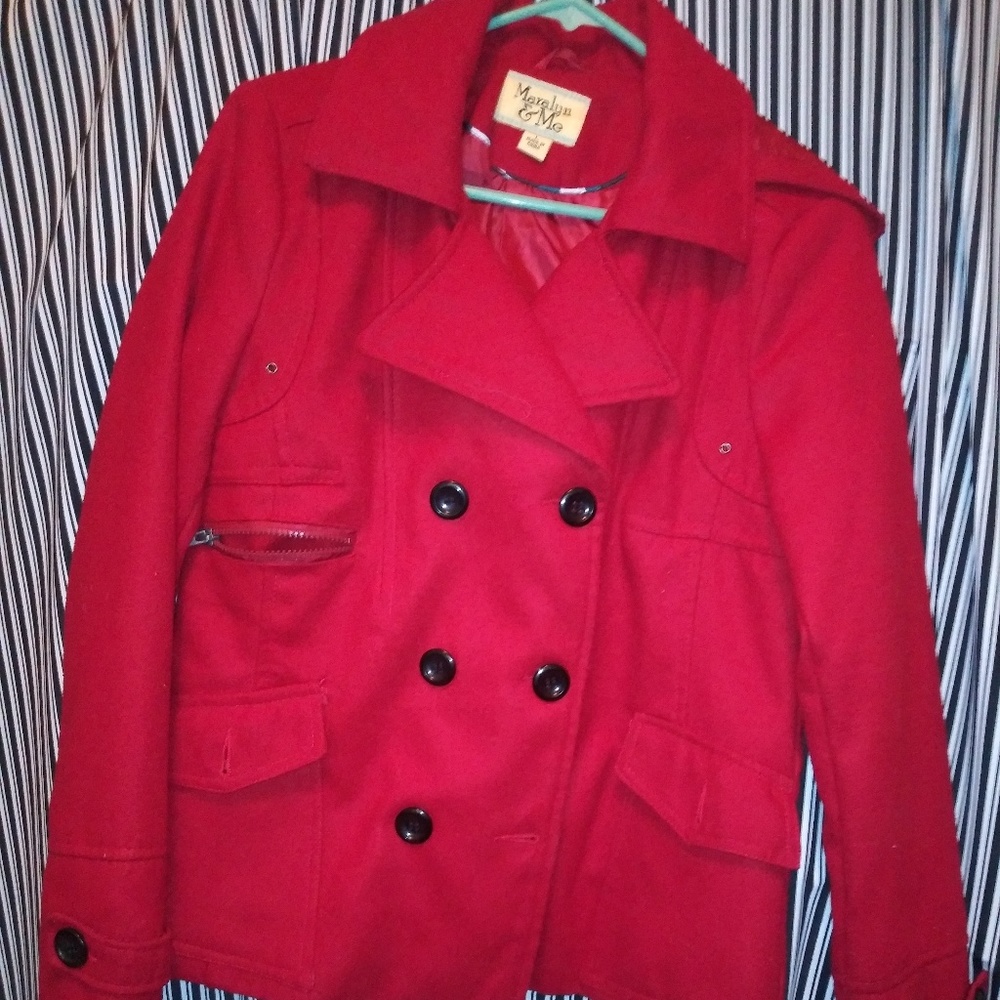 Maralyn and Me peacoat in red - Picture 1 of 4